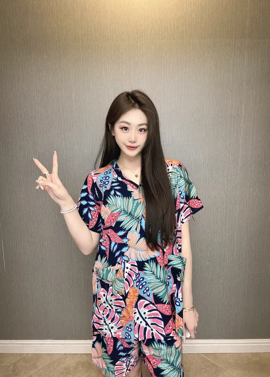 春夏睡衣汗蒸服休闲大码印花小熊百搭短袖短裤女士家居服套装#122
