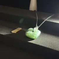 岫玉老蓝水料纯手工锤纹平安扣方扣百搭高冰