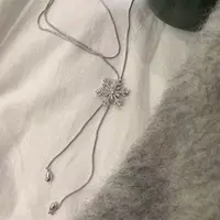 合金锆石项链 抽拉式雪花长款项链级感优雅百搭颈链XL251107