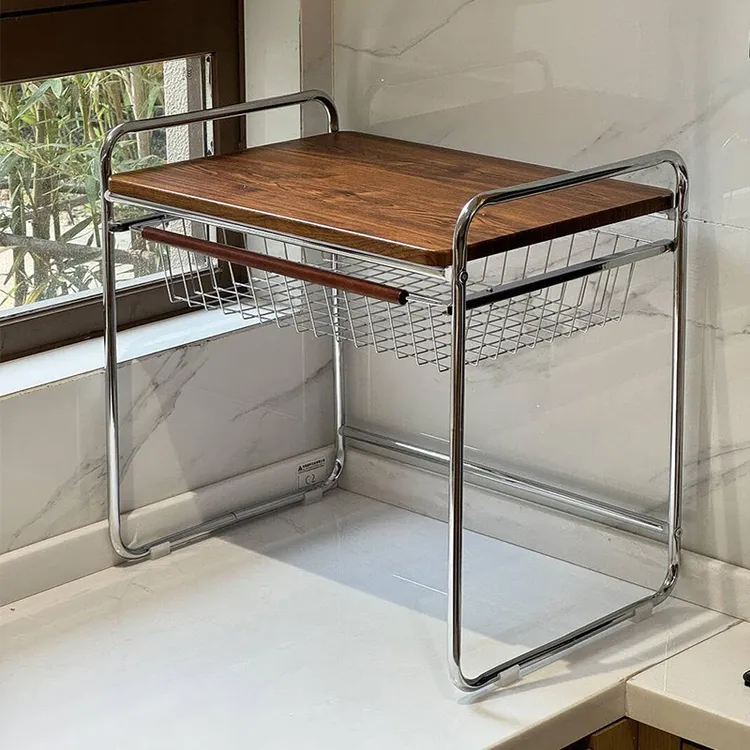 中古微波炉置物架子厨房台面抽屉式烤箱收纳家用多功能电饭煲支架