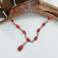 【破冰专属】18k珊瑚项链 AKA珊瑚蛋面约8*9 DIY0829 多样性发货