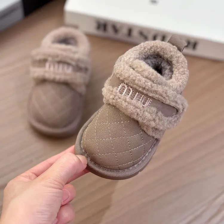 冬季新款加绒宝宝鞋0-3岁婴幼儿加厚棉靴男女宝学步鞋保暖雪地靴