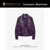 凝慧【幻影协奏】新款时尚复古立领机车风百搭山羊皮短款外套YA015