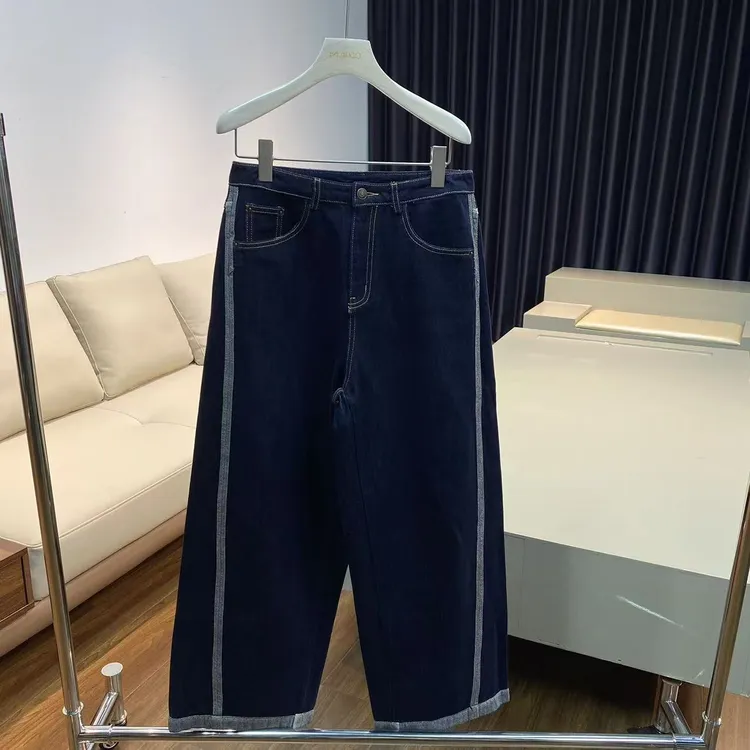 进口面料  深蓝色牛仔裤  K0777