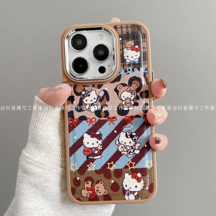 镜框鼓皮适用iphone17promax苹果16手机壳15/14/13/12/11华为潮KT