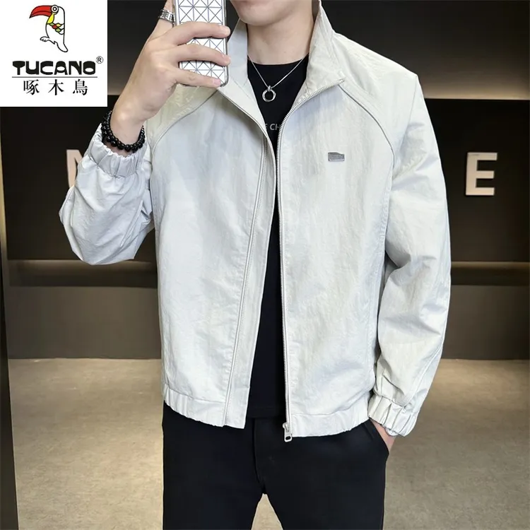 TUCANO/啄木鳥秋季金属点缀短款山系耐磨防风立领男免烫夹克上衣