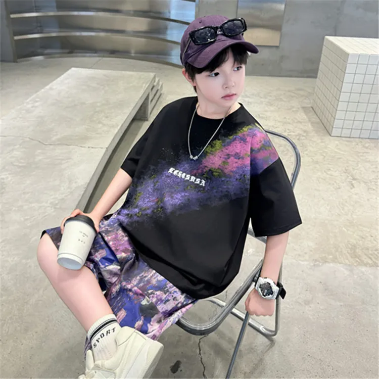 儿童装男童夏装短袖套装2025新款中大童夏季运动夏款酷帅气时髦潮