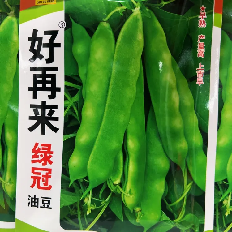 ｛绿冠｝宽荚肉厚绿油豆种子