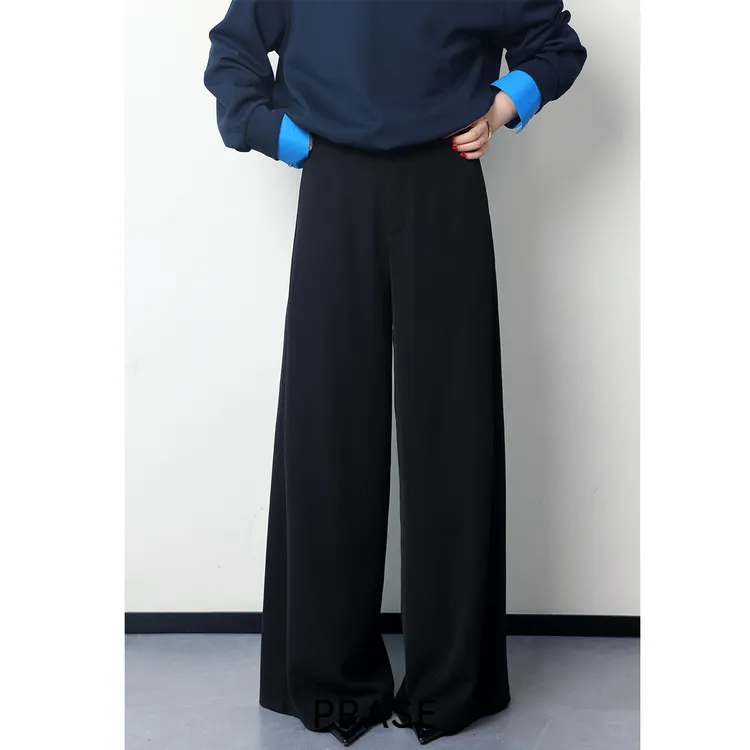 PRASE·噜【型走日常】微胖轻奢设计款秋气质时尚阔腿休闲裤PR503C86