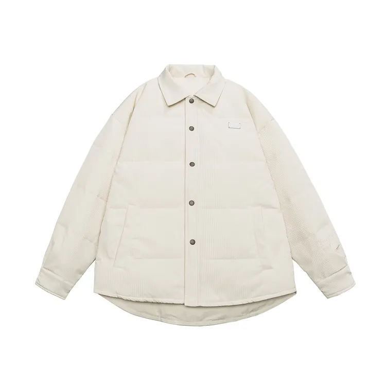 潮流冬季时尚男士简约百搭翻领休闲羽绒服纯色大码男装秋冬上新LP