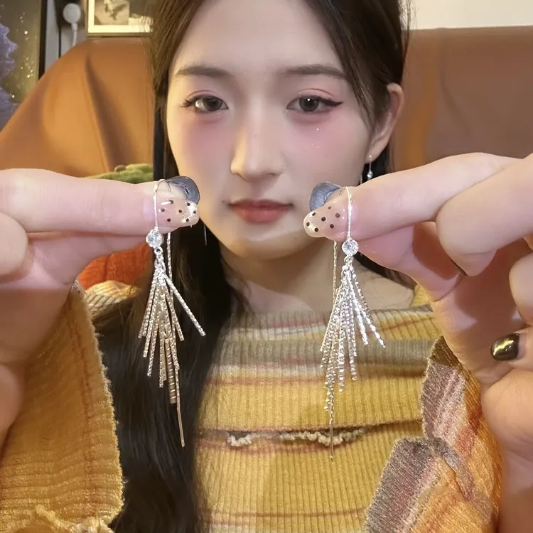 铜合金耳饰 「火树银花」轻奢百搭流苏耳线高级气质耳环女耳饰