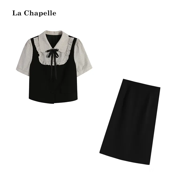 【理想夏日】衬衫拼接洋气假两件套装LA5ZL105530