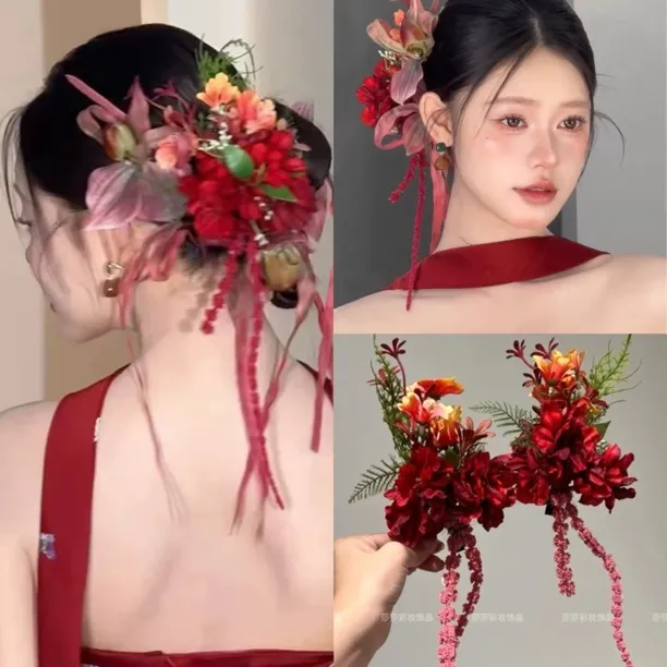 T7012新款新娘新中式敬酒小众头饰