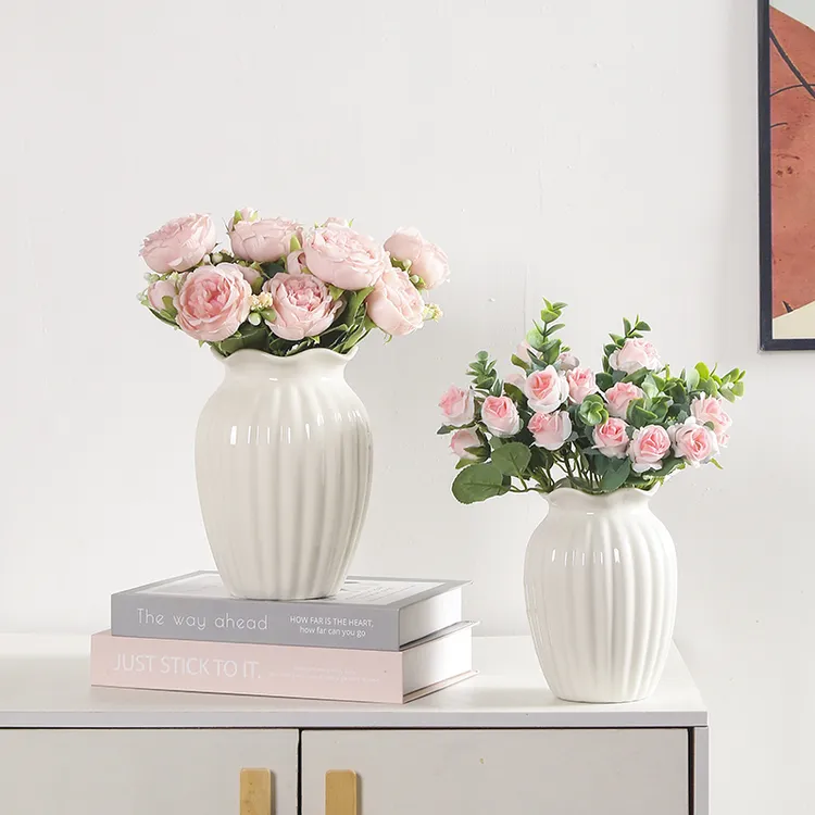 创意欧式插花花瓶简约陶瓷花器客厅餐桌干花鲜花水培装饰家居摆件