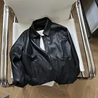 秋季好品质柔软翻领机车皮衣夹克 帅气百搭短款小皮衣