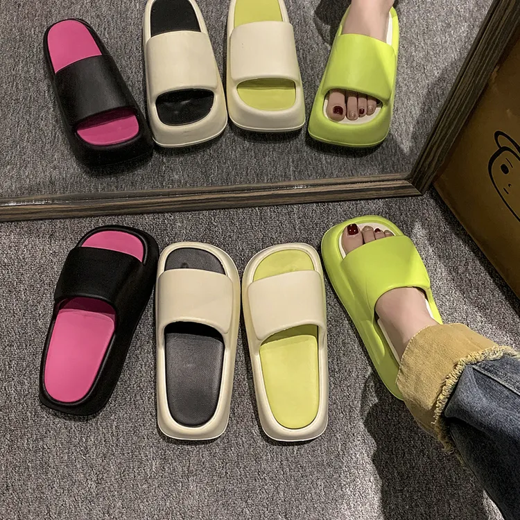 凉拖鞋女夏季网红外穿2025新款时尚室内家居防滑超厚底高跟一字拖