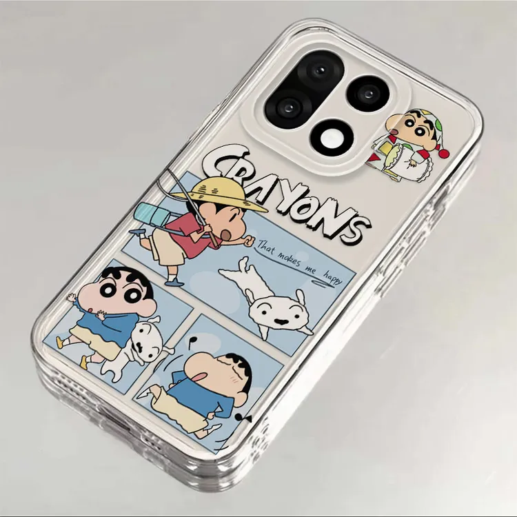 一加15适用手机壳蜡笔小新秋游卡通透明全包软硅胶防摔保护男女款