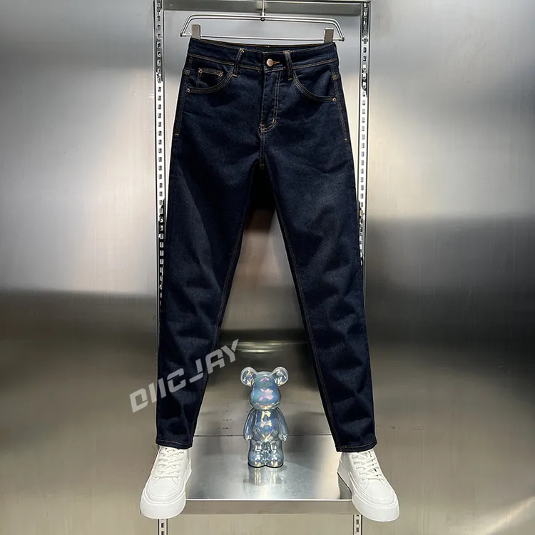 Muji-Tei男装秋冬季新款轻奢高品质复古港风工艺水洗耐磨牛仔裤男