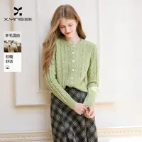 【籽言专属】M65W003毛针织衫香影复古绞花针织衫女冬季新款长袖