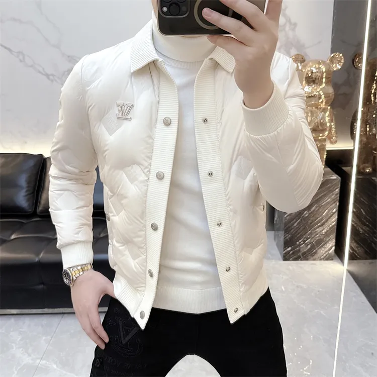 2025新款潮牌欧货男士羽绒服冬季时尚重工刺绣翻领外套保暖潮2565