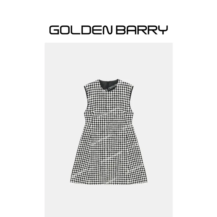 GOLDENBARRY|307108俏皮减龄千鸟格背心裙