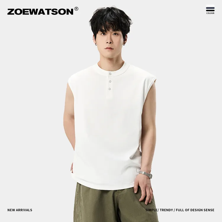 【李晨nic专属】ZOEWATSON莫代尔醋酸坎肩背心运动潮流无袖百搭W851