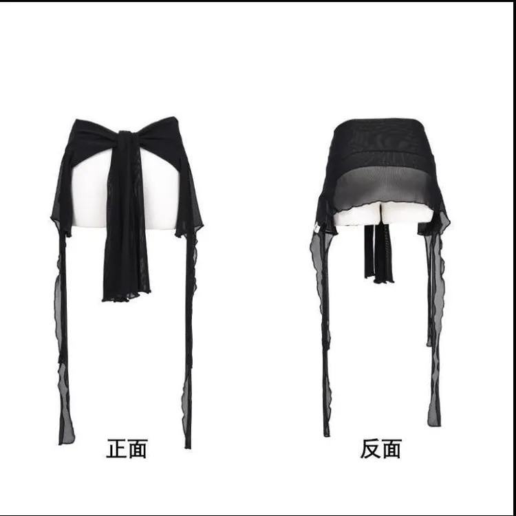 2025年新款街舞爵士舞潮牌流苏网纱屁帘腰搭表演外套（不含内搭）