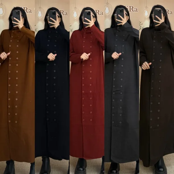 Mira 新款冬季纯色高级休闲连衣裙～