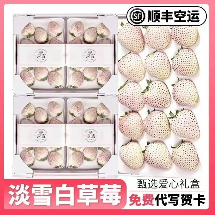 【顺丰包邮】淡雪天使白草莓新鲜现摘白雪公主草莓香甜孕妇送礼礼盒