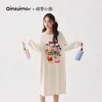 【千颂妮专享】亲嘴猫X蜡笔小新 带胸垫可外穿睡裙家居服女C53673