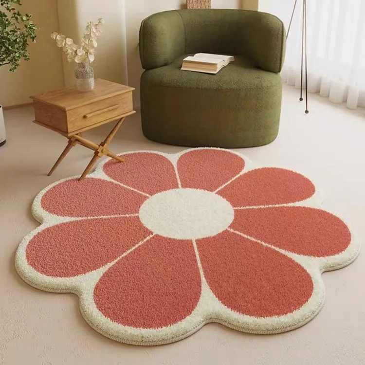 家用小清新太花卧室全铺毯风防滑仿地毯易打理客厅地毯