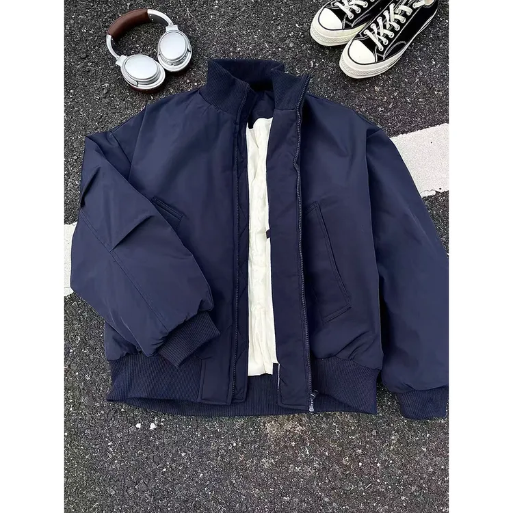 美式复古短款cleanfit飞行员立领棉服夹克男款廓形bomber棉衣外套