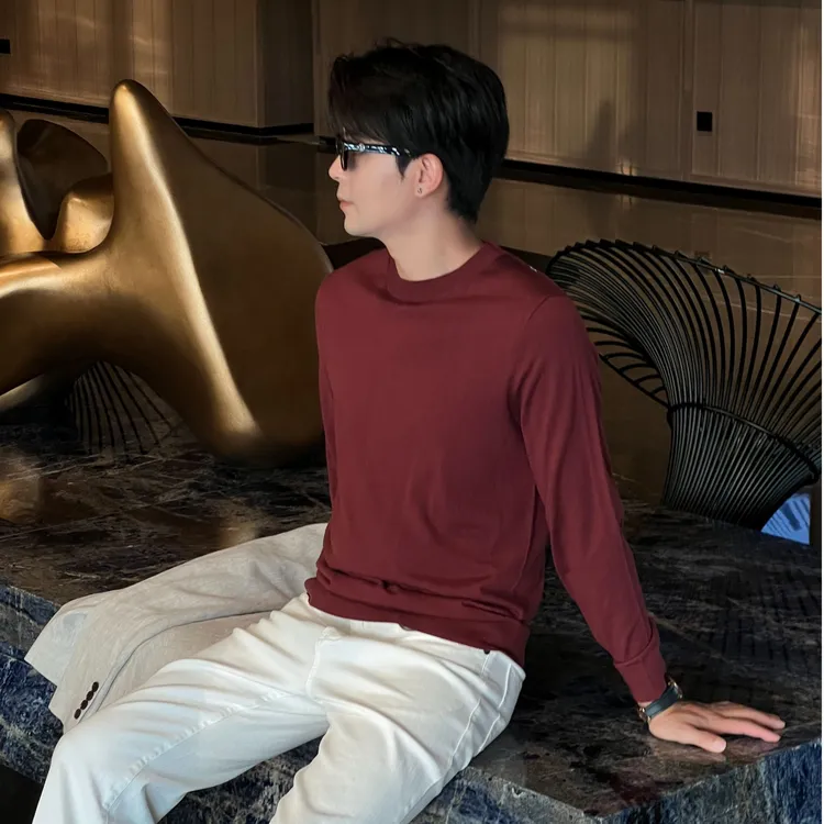  Run Solara 山羊绒 桑蚕丝高端打底衫男 16针双股打底针织 11861