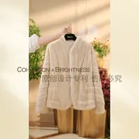 凝慧【暖绒絮语】进口水貂毛天鹅绒阔版慵懒风加厚保暖短外套YA066