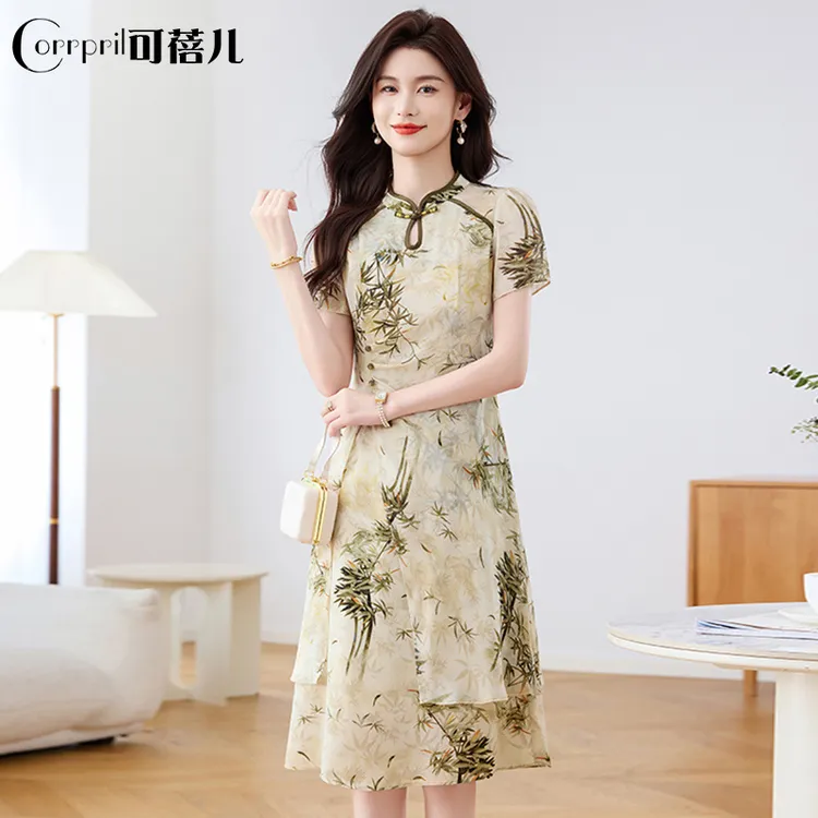 【可蓓儿】上班可以穿改良新中式高端大气上档次2025新款流行薄纱连