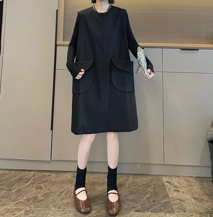 米可/MK-2673XX【气质立体口袋设计感连衣裙】时尚秋季新款连衣裙