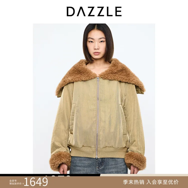 DAZZLE地素 棉服冬休闲翻领棉服2I4H260