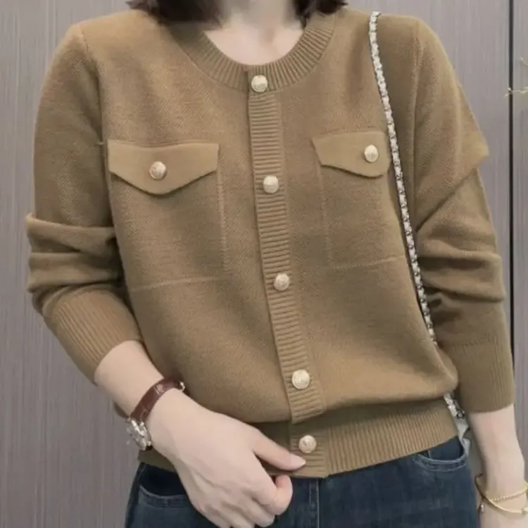 03新款早秋装圆领通勤休闲纯色洋气女装上衣打底打底衫长袖秋冬