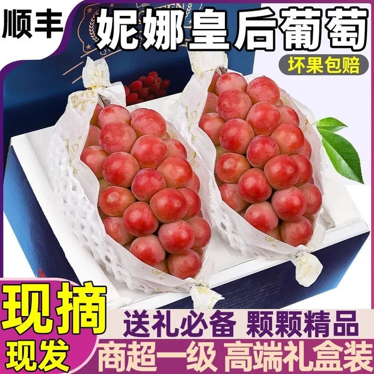 妮娜皇后无籽葡萄孕妇宝宝营养产地直发顺丰空运礼盒装