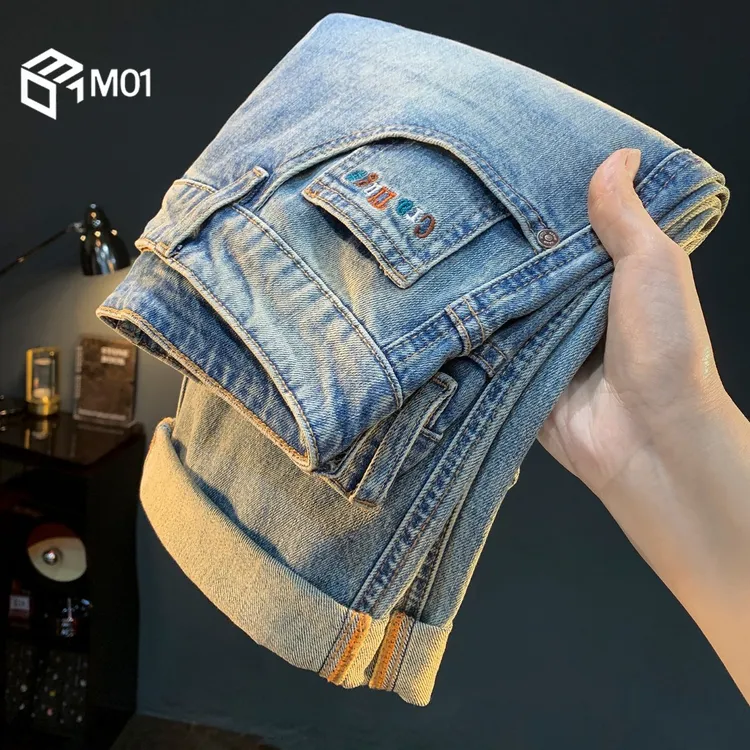 M012025夏季新款牛仔裤潮流锥形直筒薄款长裤休闲百搭宽松哈伦裤