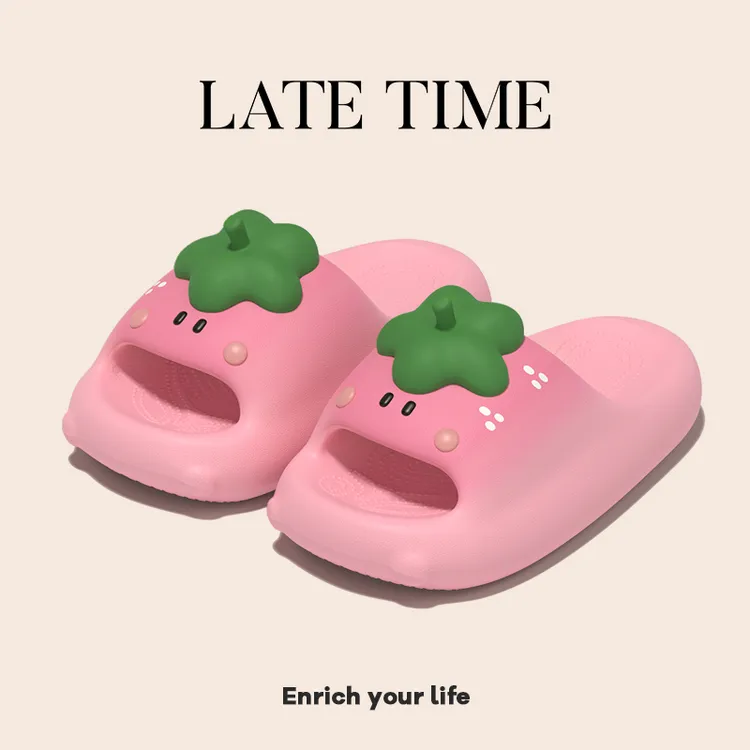latetime番茄踩屎感拖鞋女款夏季室内居家用防滑软底外穿凉拖鞋女