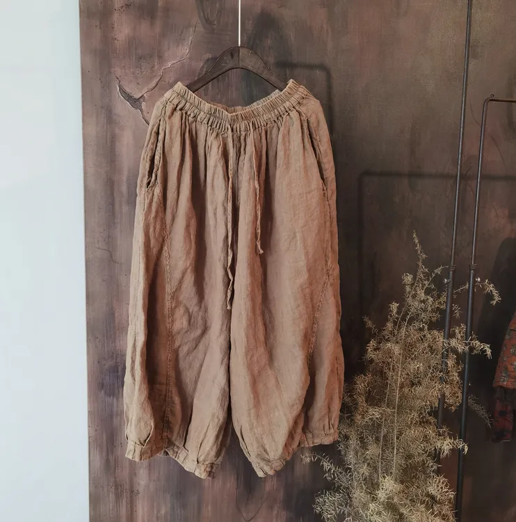 525亚麻八分裤85.142