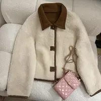 【两面穿】仿羔毛女2025冬季短款小个子机车服外套-382