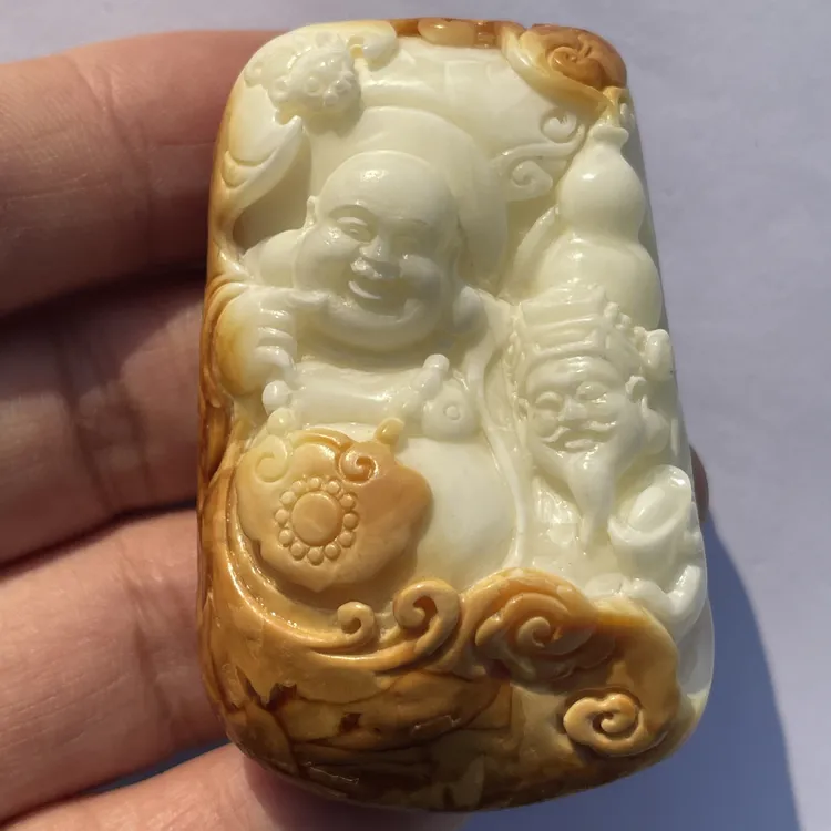 蜜蜡财富一生白蜜原石文玩蜜蜡29.87g60.6/37.4/20㎜