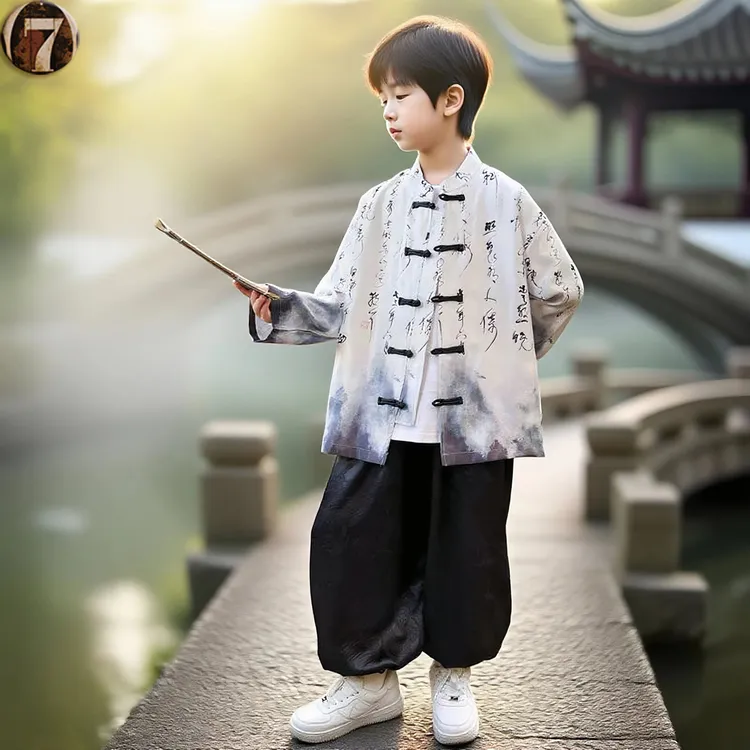 男童汉服套装2025新款儿童古装中国风春秋款男孩唐装演出服两件套