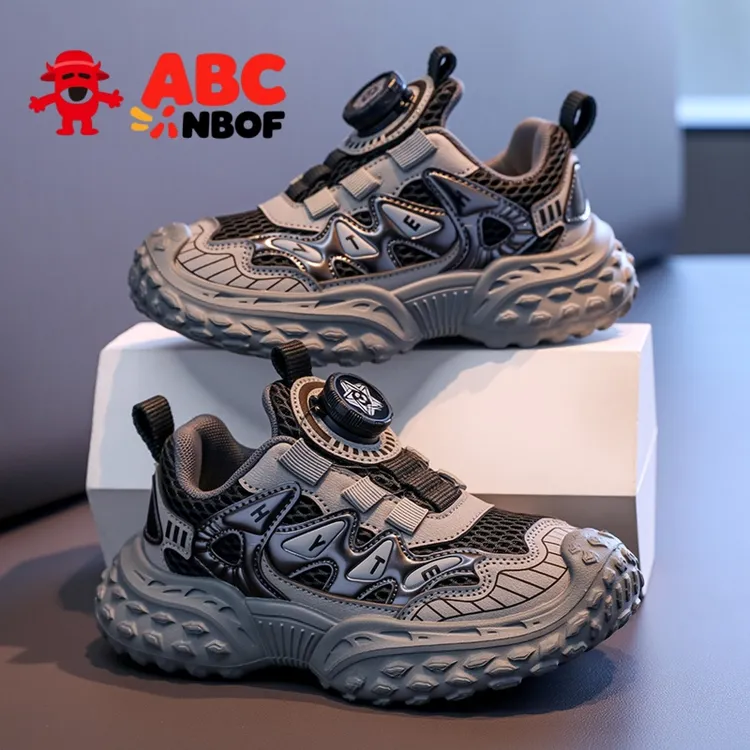 ABC NBOF童鞋男童运动鞋2025春秋新款双网透气男孩软底儿童跑步鞋