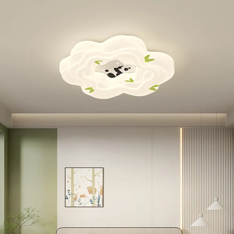 奶油风吸顶灯卧室主卧室房间家用创意云朵熊猫简约现代护眼灯具