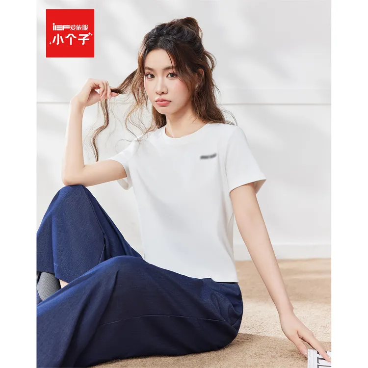 IEF/爱依服短袖上衣2025夏季新款简约休闲通勤气质女T恤流光风