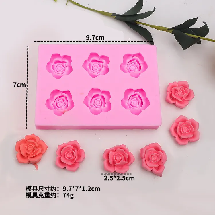 硅胶玫瑰花模具DIY造型装饰情人节装扮模具