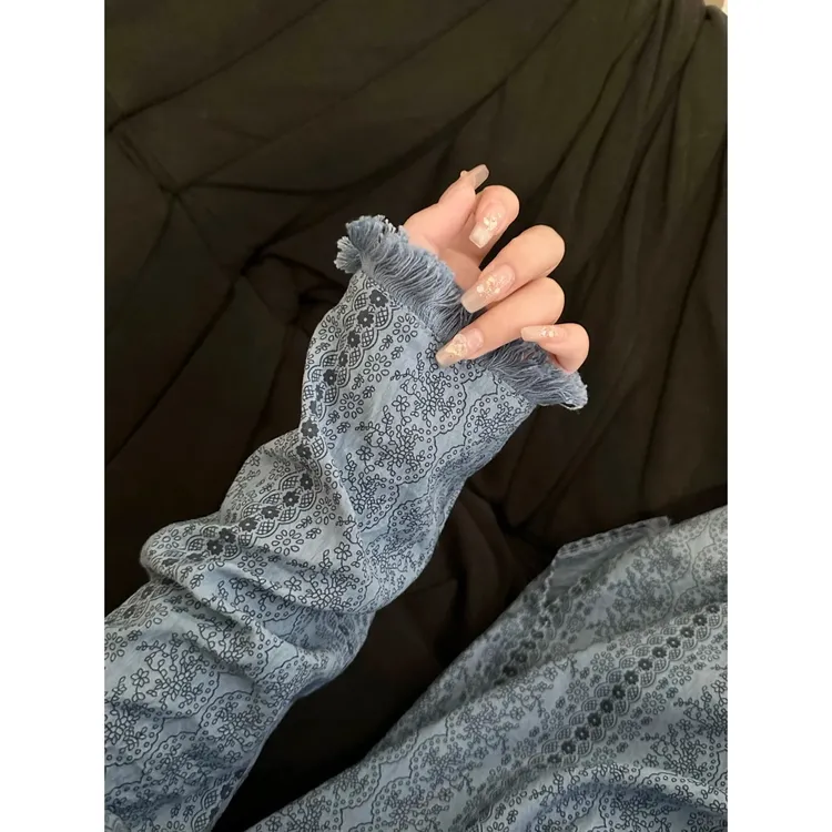 韩版甜美慵懒风温柔碎花睡衣女春秋季新款宽松长袖长裤家居服套装